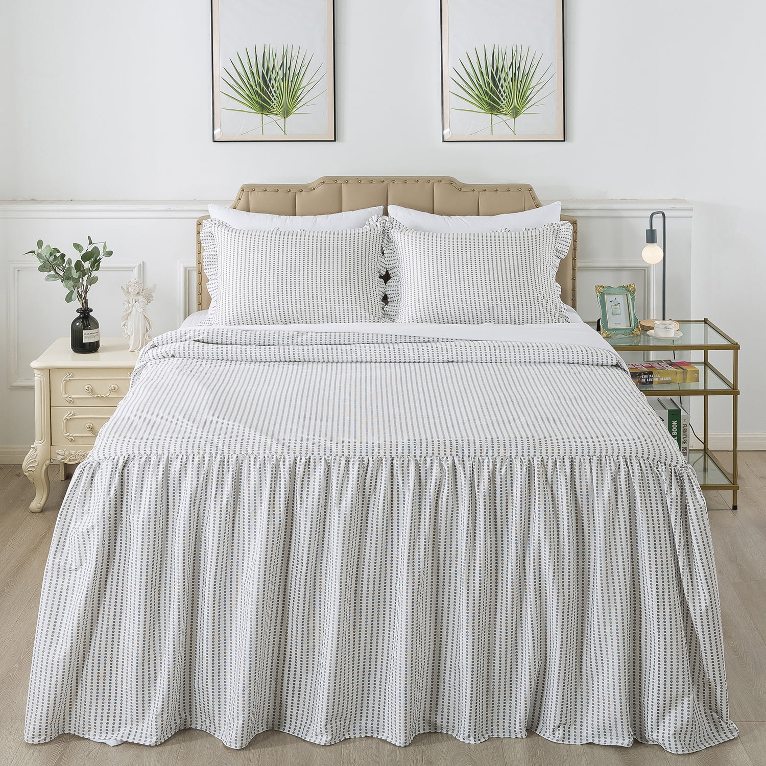 Details about   Chezmoi Collection 7-Piece Shabby Chic Bedding Tassel Fringe Comforter Set White 