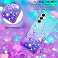 thumbnail image 3 of Glitter Telephone Case for Samsung A15 5g Case Clear Silicone for Women Girls, Cute Gold Cover Samsung Galaxy A15 5g Case Shockproof Aesthetic Durable Bumpers (Green-Purple), 3 of 7