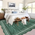 thumbnail image 3 of Towallmark 9x12 Washable Area Rug, Ultra Soft Low Pile Non-Slip Carpet, Modern Scalloped Print Floor Mat for Living Room Bedroom Home Decor, Green, 3 of 9