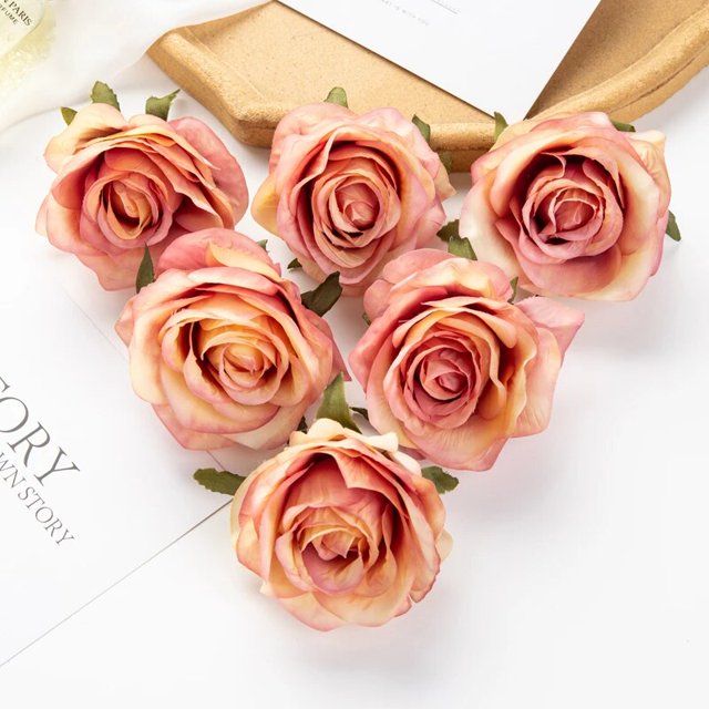 Flores artificiales de 100 piezas, rosas grandes para fiesta de boda, álbum de recortes, jardín, decoración del hogar, accesorios nupciales, Corona de Navidad