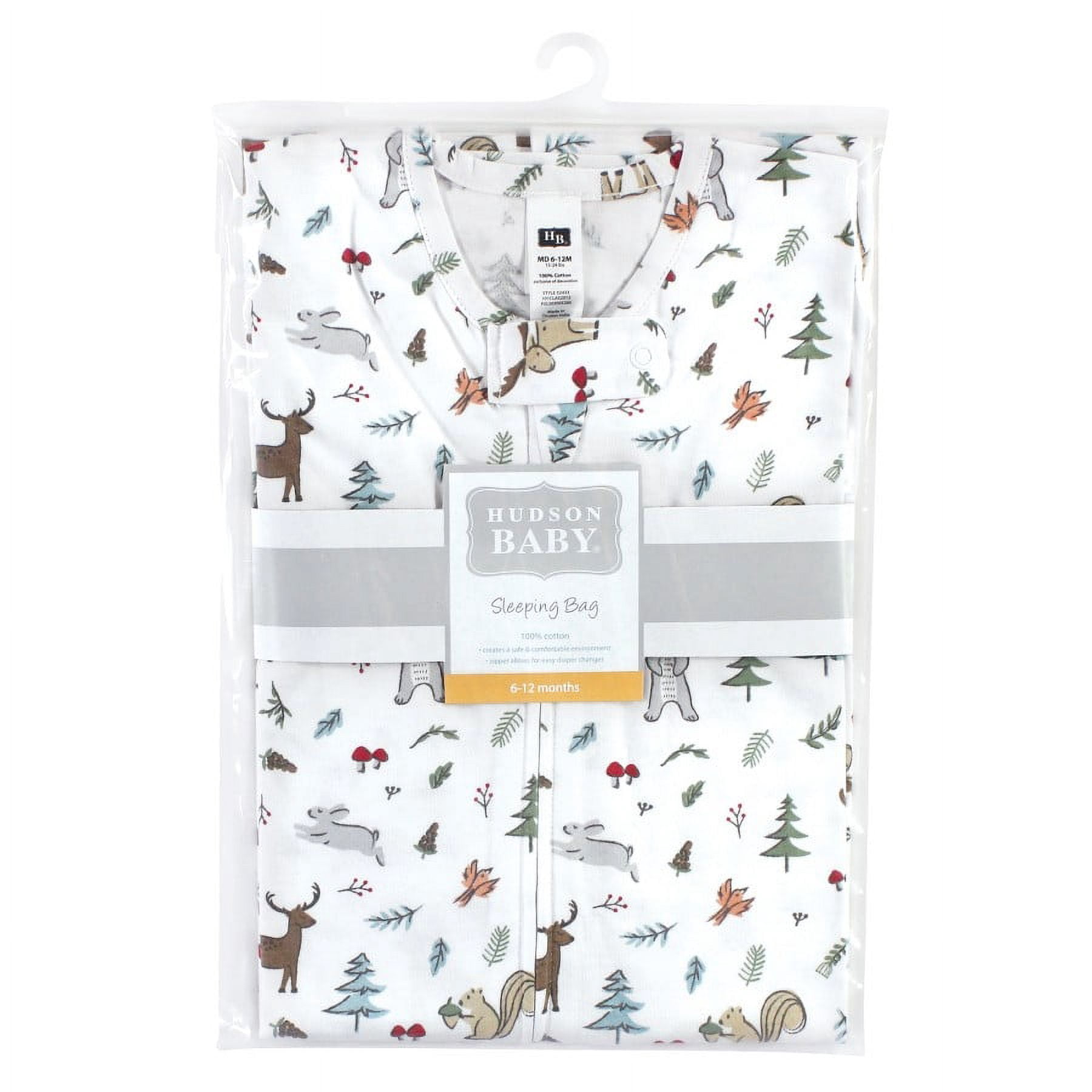 Hudson Baby Unisex Baby Cotton Sleeveless Wearable Sleeping Bag, Sack, Blanket, Woodland Friends, 18-24 Months
