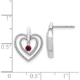 thumbnail image 2 of 14K White Gold Red Diamond Heart Post Earrings (16 X 13) Made In India em5530-013-wa, 2 of 5