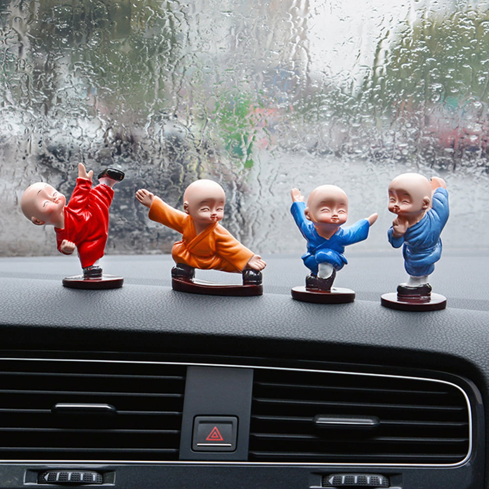Cute Monk Model Shaolin Figures Car Ornament Home Table Decoration Children Gift 