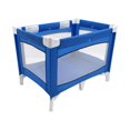 thumbnail image 1 of Benzara BM204075 Fabric Covered Metal Crib Yard with Mesh Design, Blue, 1 of 1