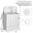 thumbnail image 2 of Costway 13lbs Portable Semi-Automatic Twin Tub Wash Machine W/ Built-In Drain Pump Grey, 2 of 10