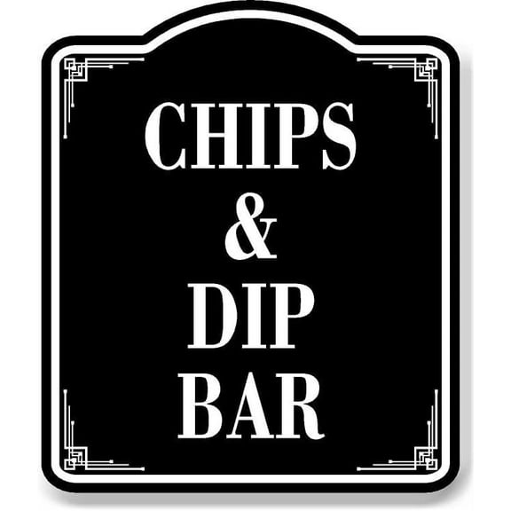 Chips N Dip Bar BLACK Aluminum Composite Sign, 20"24"