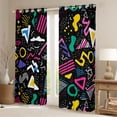 thumbnail image 2 of Feelyou Memphis Black Out Curtains, Cycle Square Abstract Curtains Pack of 2 (42x63 Each), 2 of 6