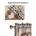 thumbnail image 6 of Western Texas Star Vintage Living Room Curtains 2 Panel, Rustic Wreath Black Beige Plaid Cafe Window Treatment, Extra Long Farmhouse Bedroom Bathroom Kitchen Curtains Drapes 104"x72", 6 of 6