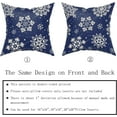 thumbnail image 5 of Blue Christmas Pillow Covers 16x16 Set of 2 Xmas Snowflakes Snow Holiday Decoration Print Decorative Outdoor Pillowcases Seasonal Winter Gift Farmhouse Throw Cushion Case Decor for Couch Sofa Bed, 5 of 6