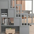 thumbnail image 5 of Full Size Loft Bed with Desk, Storage shelves and Staircase,Grey, 5 of 9