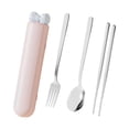 thumbnail image 2 of Siruishop Spoon Chopsticks Set Flatware with Case ,Gadgets, Travel Utensils ,Portable Cutlery Set for Daily Use Kitchen Camping Student Pink 4 Pieces, 2 of 8