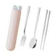 thumbnail image 2 of Juego de cucharas y palillos, vajilla, utensilios de viaje, juego de cubiertos portátiles para Rosa 4 piezas, 2 of 9