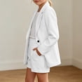 thumbnail image 5 of Vividxx Girls Outfit Set Girls Two Piece Button Down Long Sleeve Short Formal Outfit Kids Fashion Clothing Sets, 5 of 7
