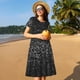 thumbnail image 4 of Balery Black And White Dotted Vestidos sueltos de manga corta para mujer, vestidos de verano 2025, vestidos casuales de corte A con vuelo., 4 of 6