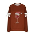 thumbnail image 4 of Christmas Sweatshirt for Women Funny Wine Glass Print Pullover Long Sleeve Holiday Tops Casual Winter Sweaters, 4 of 4
