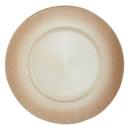 Rose Gold w/Glitter Edge 13 inch Plate, Set of 4