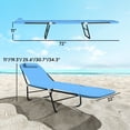 thumbnail image 4 of Outsunny Foldable Outdoor Chaise Lounge Chair, 5-Level Reclining Camping Tanning Chair with Breathable Mesh Fabric and Headrest, Blue, 4 of 11