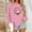 Pink, variant on GuzomFashion Womens Wine Christmas Sweatshirt - 100% Polyester Oversized Crew Neck, Santa Wreath Graphic, Ribbed Cuffs, S-XXL for Holiday Gatherings & Casual Wear,Size 2XL