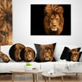 thumbnail image 4 of Designart Face of Male Lion on Black - Abstract Throw Pillow - 18x18, 4 of 5