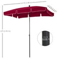 thumbnail image 3 of Outsunny Parasol Rectangulaire de Patio 6,5 X 4 Pi en Aluminium, Inclinable et Ajustable, Parasol de Jardin, Pare-Soleil, Auvent Extérieur, Rouge, 3 of 10