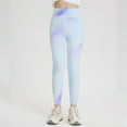 thumbnail image 2 of Baby Jeans Tie Dye Leggings High Stretch Athletic Pants Sports Yoga Soft Breathable Fabric Pants Girls Sky Blue 11 Years-12 Years, 2 of 4