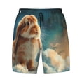 thumbnail image 4 of Lsque Mens Swim Trunks Starry Sky Cloud Cute Rabbit Pattern - Bathing Suit Compression Liner - Beach Swim Shorts Swimwear - (S-3XL) - Stretch Quick Dry -Large, 4 of 9