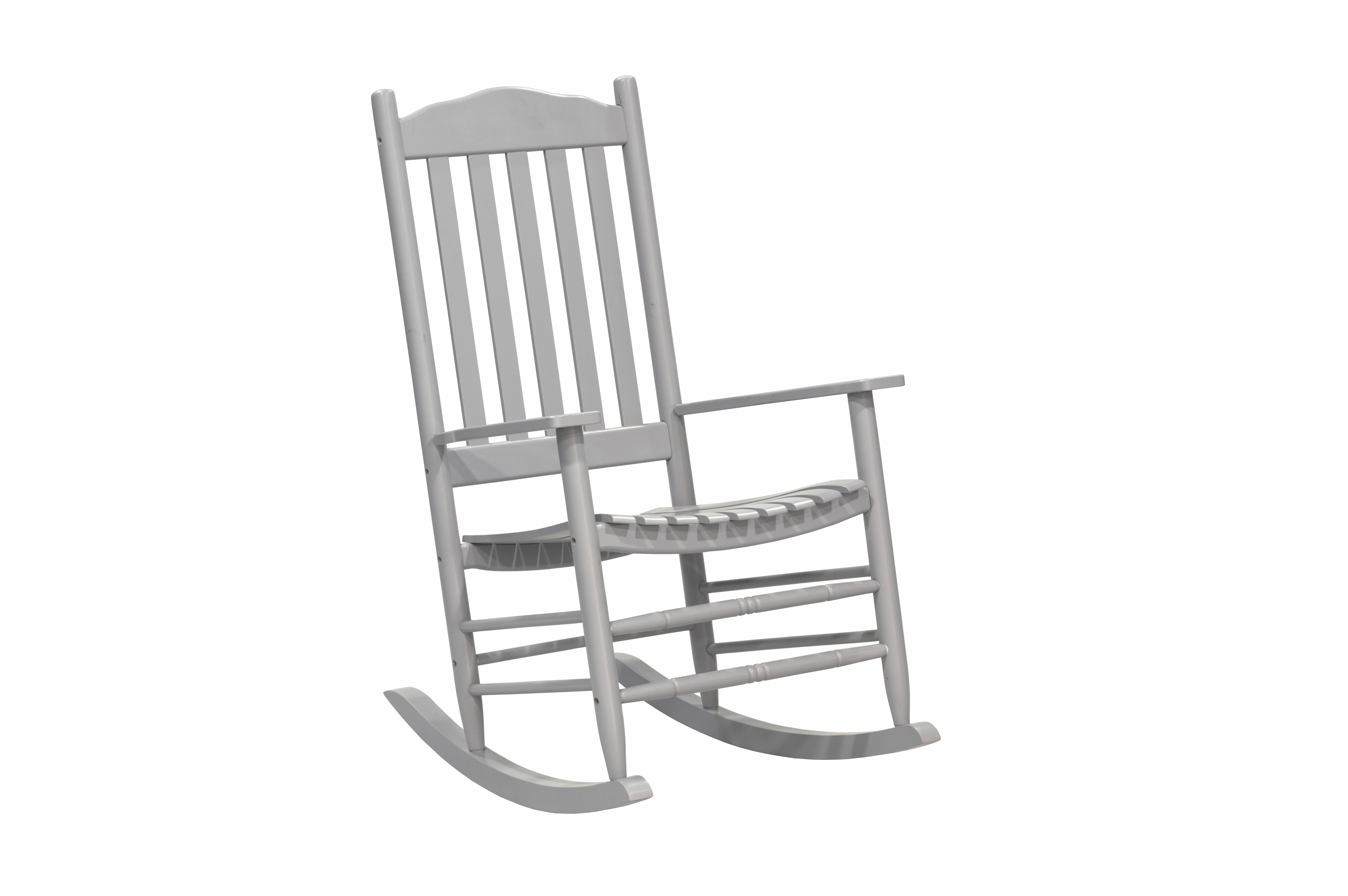 Outdoor Patio Garden Furniture 3-Piece Wood Porch Rocking Chair Set, Weather Resistant Finish, 2 Rocking Chairs and 1 Side Table - Gray - image 5 of 11