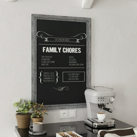 HBCY Creations Rustic Grey Magnetic Wall Chalkboard, Extra Large Size 24" x 36", Framed Decorative Chalkboard with Eraser - For Kitchen, Weddings, Menus and More!