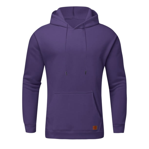 purple sweatshirt mens autumn and winter casual loose solid