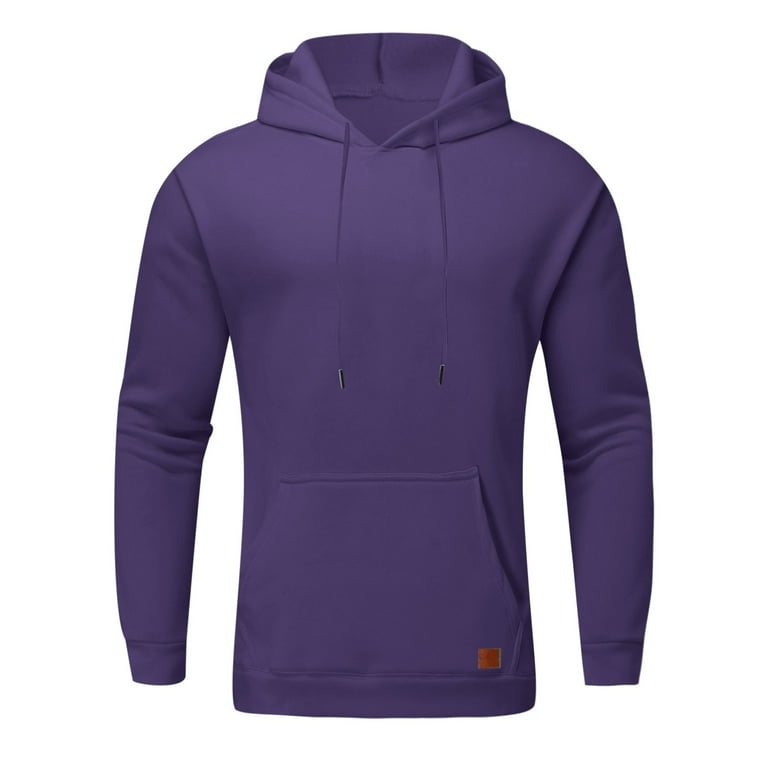 Aayomet Hoodies For Men Big And Tall Mens Pullover Hoodie Long Sleeve  Hooded Sweatshirt Casual Hoodies Square Pattern,Purple 3XL 