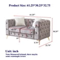 thumbnail image 2 of 61" Luxury Velvet Comfy Deep Seat Loveseat, Sofa Loveseat with Button Tufted, Love Seat Sofa with Metal Legs for Living Room Relaxing, Pink, 2 of 3