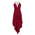 thumbnail image 4 of IROINNID Wedding Guest Dresses for Women Evening Night Party Dress Summer Solid V-Neck Camis Sleeveless Vest Long Dress Trendy Formal Dress,Burgundy, 4 of 6