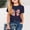 Navy, variant on Short T-Shirts Sleeve Kids Girls Round Neck Shirt Printed Loose Blouses Shirt Top Red Size 5 Years