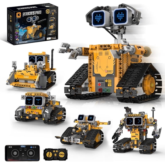 STEM Robot Building Kit, 5-in-1 Remote Control Building Toys Kit,Chirstmas Birthday Gift for Boys Ages 8 9 10 11 12 13 14