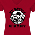 thumbnail image 4 of Inktastic Soccer My Favorite Player Calls Me Grammy Women's V-Neck T-Shirt, 4 of 5