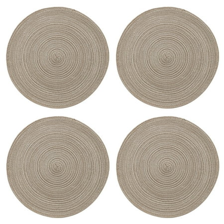 

Cotton table mat Heat insulation mat household western placemat ironing round plate bowl mat - Coffee color