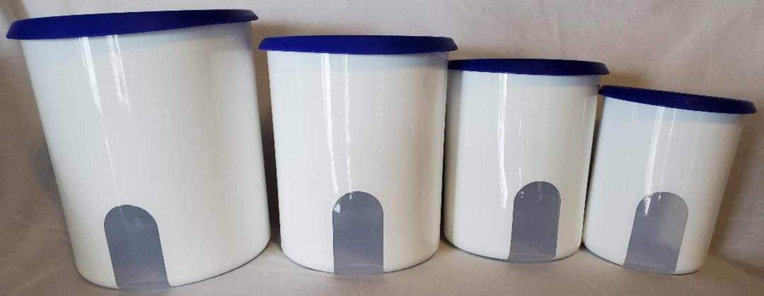 Buy Tupperware One Touch Reminder Canister Set. Brilliant Blue Seals