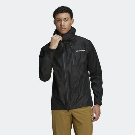 Adidas Men's Terrex Primeknit RAIN.RDY Waterproof Rain Jacket - Black (Large)