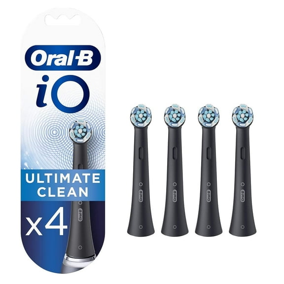 Replacement Brush Heads for Oral B iO Series Electric Toothbrush,4 count,Black - (Work with iO Series Handles Only)