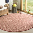 thumbnail image 2 of SAFAVIEH Linden Odetta Geometric Indoor/Outdoor Area Rug, Red/Creme, 6'7" x 6'7" Round, 2 of 8