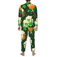 thumbnail image 5 of Bingfone Men'S Pajama Set 2 Piece Loungewear Pjs, Long Sleeve With Pajama Pants-St Patrick'S Day10, 5 of 9