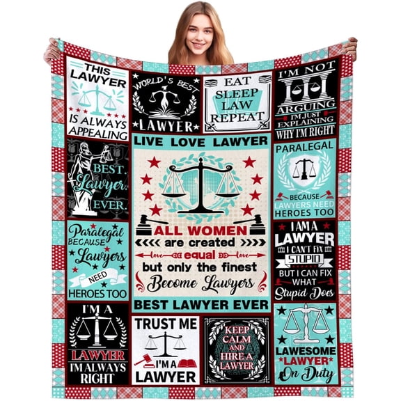 Lawyer Gifts for Women Men Cool Law Blanket Throw Lawyers Stuff Plush Blankets Lawyer Gifts for Law School Student Future Lawyers Graduation Gift Birthday Party Decorations