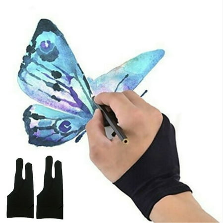 

LnjYIGJ Hot 2PCS Two Finger Anti-fouling Glove Drawing & Pen Graphic Tablet Pad For Artist