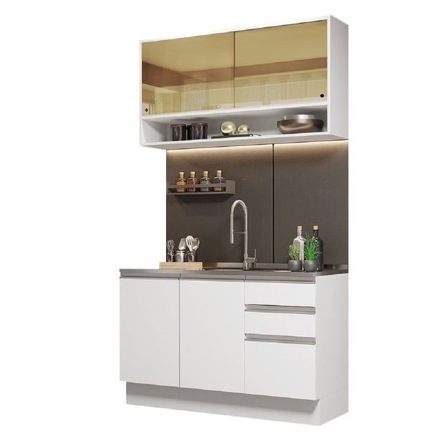 Cocina Integral Madesa Glamy Sin Tarja 120 Cm Blanco 02 Madesa Glamy
