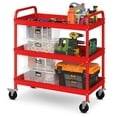 thumbnail image 1 of Costway Chariot Utilitaire en Métal à 3 Niveaux 400 lbs Rangement Service Chariot Outils Rouge, 1 of 9
