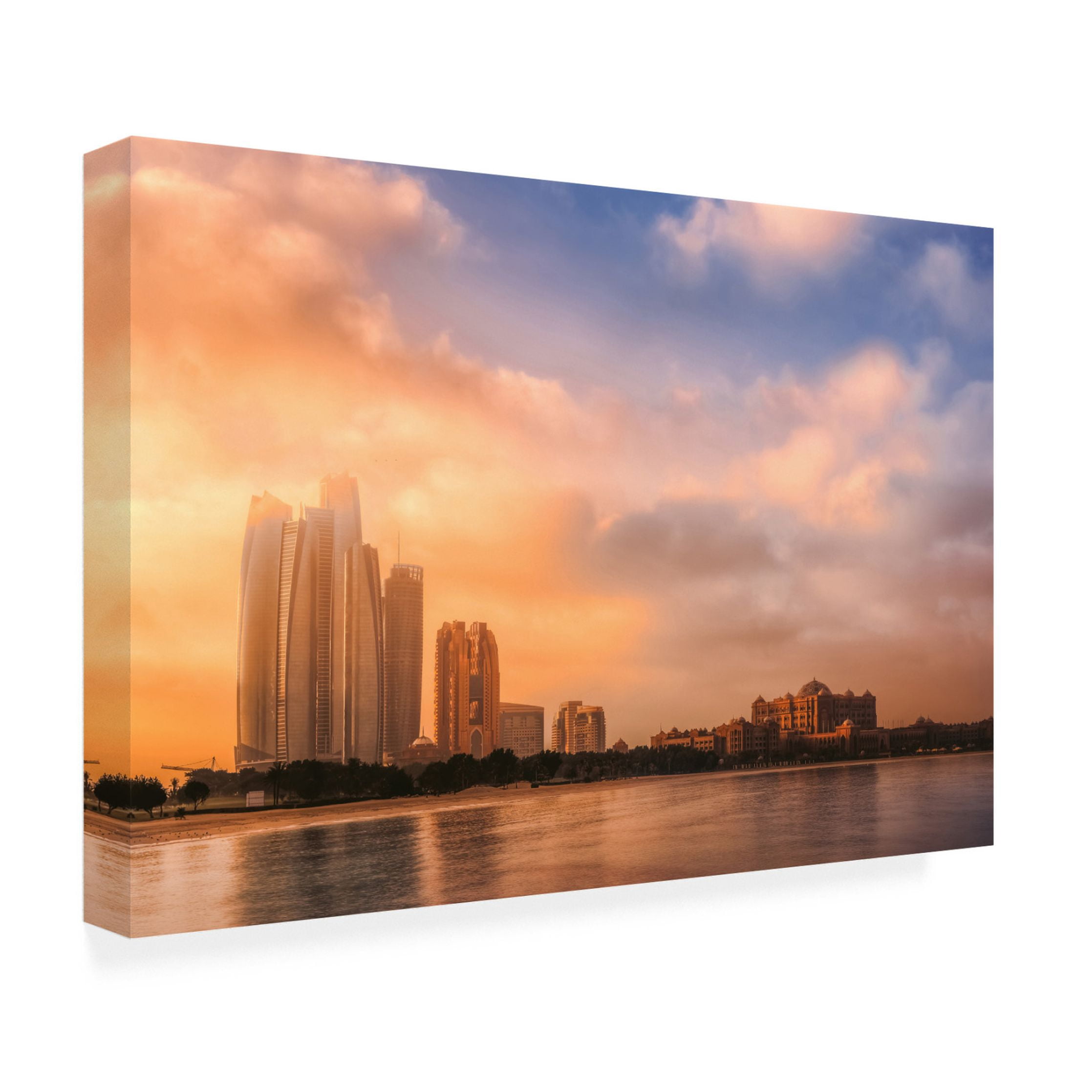 Canvas Wall Art - Mohamed Kazzaz 'Etihad Towers A Emirates Palace, Abu Dhabi, Uae' Wall Art for Living Room, Bedroom, or Office Décor by Trademark Fine Art - 47 x 30 Inches