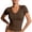 CYZ59-Brown, variant on Lumtrix Womens Cotton V Neck Short Sleeve Shirts Slim Fitted Low Cut Tops Summer Basic Crop Tees Going Out T Shirts Fluorescent Green XL