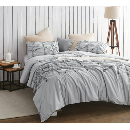 Alexandra Textured Oversized Duvet Cover Glacier Gray Walmart