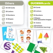 QUOKKA ABC Learning Flash Cards for Toddlers - 60 Educational Cards with Alphabet, Numbers, Colors and Animals for Kids Ages 2-5