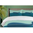 thumbnail image 4 of Ambesonne Ocean Duvet Cover Set, Blue Whale in the Sea, 2-Calking, Pale Blue and Dark Blue, 4 of 7